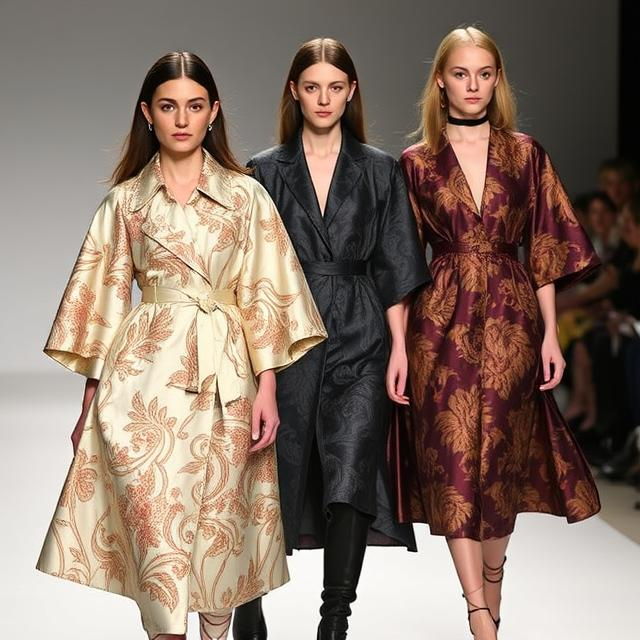 Hereke silk patterns for runway-ready coats and capes